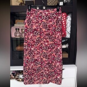 Faherty Pacifica Linen Wrap Skirt Rose Desert Bloom Wrap Skirt